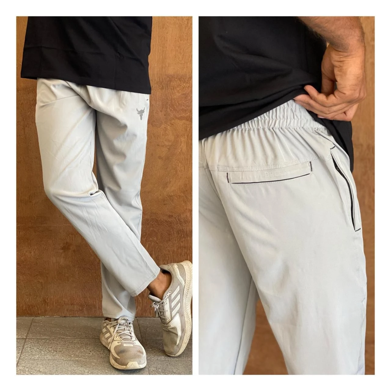 TAILORED FIT ZIPER STYLE TRACKPANT - GREY