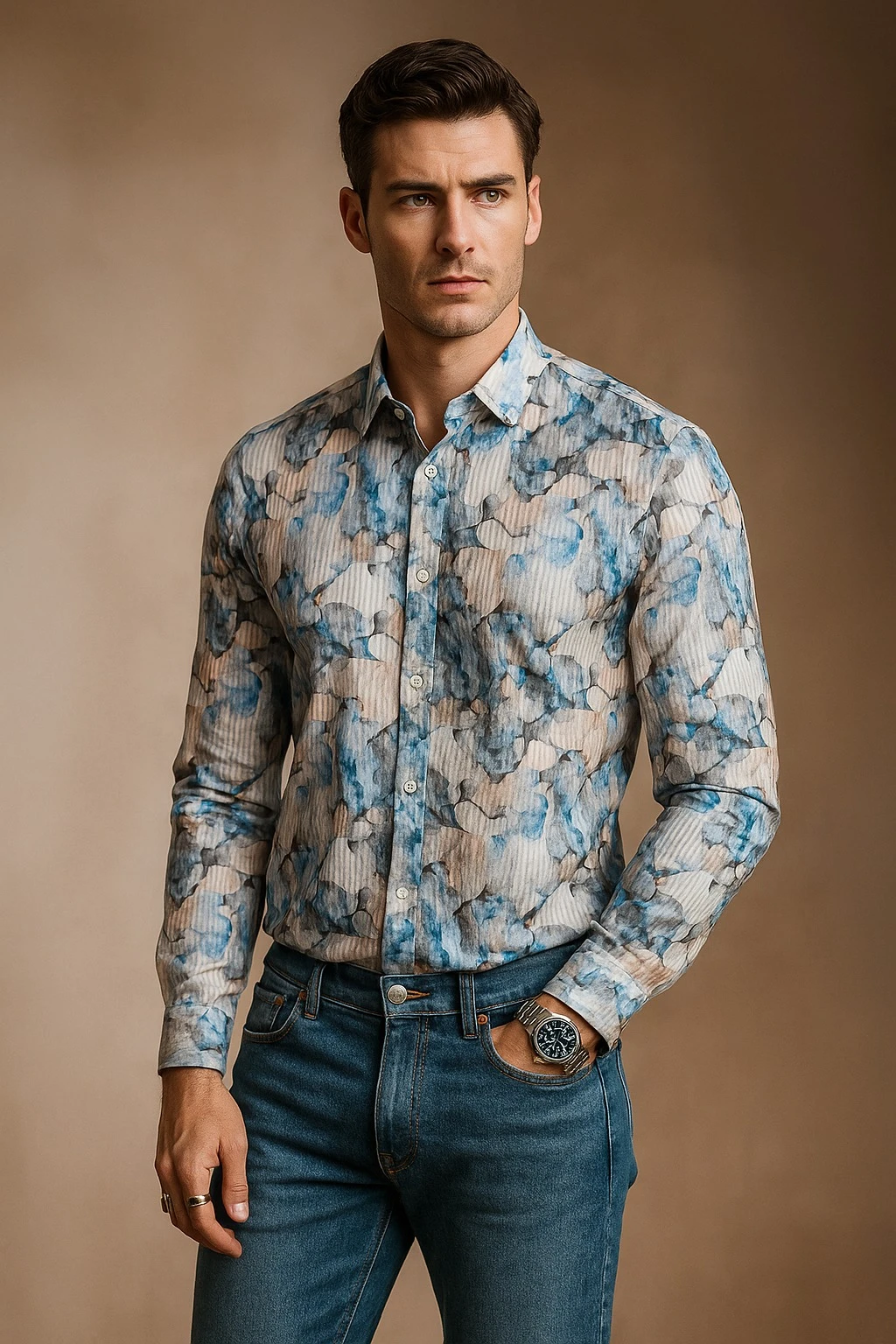 OVERLAPPING POLKA DOT PRINT SHIRT DRENT - MULTI