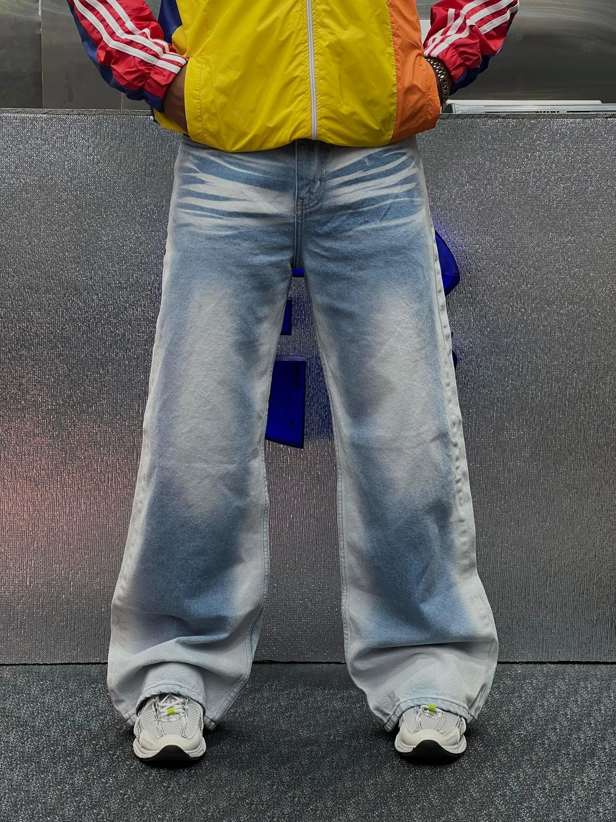 BAGGY FIT PLAIN JEANS - LIGHT BLUE