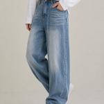 Light Blue Wide-Leg Baggy Jeans