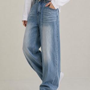 Light Blue Wide-Leg Baggy Jeans