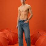 Mid Blue Washed Relaxed Fit Jeans