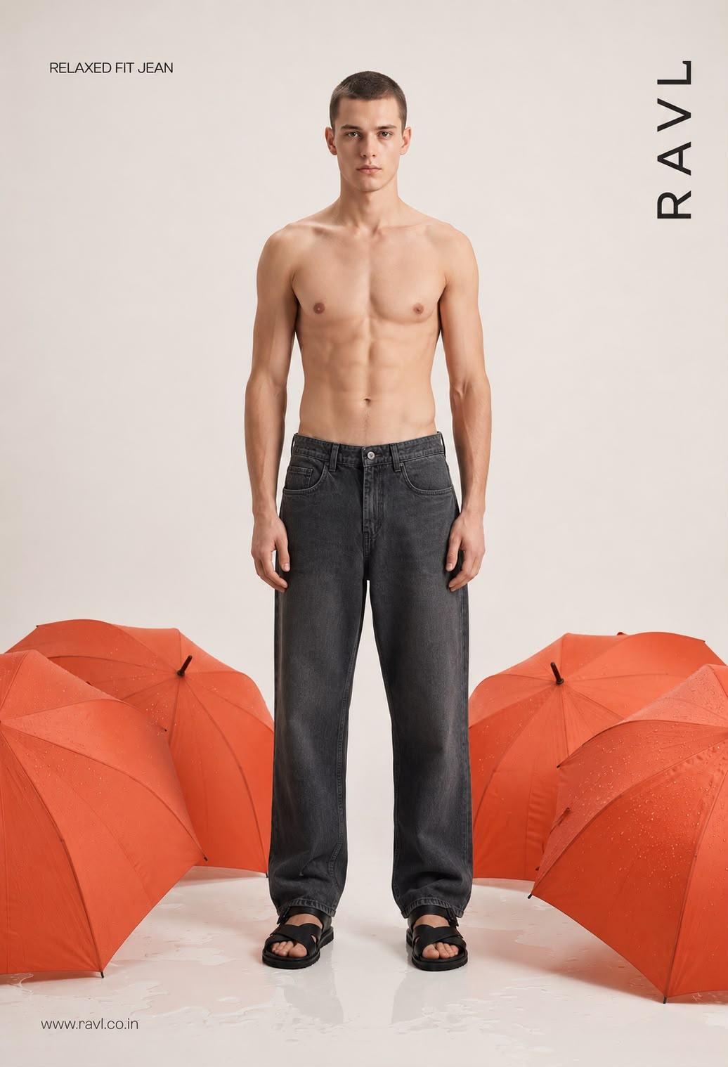 Charcoal black Relaxed Fit Jeans