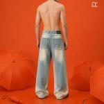 Light Blue Vintage Washed Wide-Leg Jeans