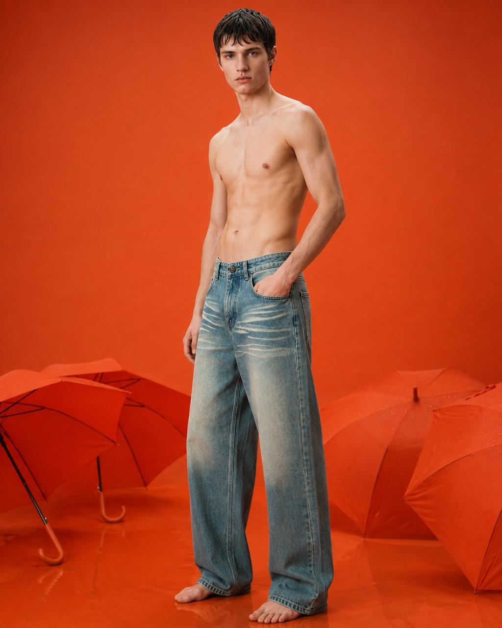 Vintage Blue Baggy Fit Jeans