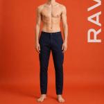 Navy Blue Tailored Fit Cotton Chinos