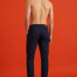 Navy Blue Tailored Fit Cotton Chinos