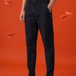 Black Tailored Fit Cotton Chinos