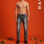 Vintage Washed Charcoal Grey Slim Fit Jeans