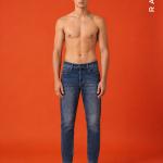 Dark Blue Washed Regular-Fit Denim Jeans