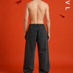 Charcoal Vintage Wash Baggy Fit Jeans