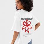 Boundless Art Flower oversized T-shirt White