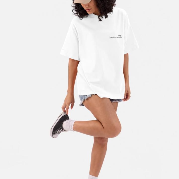 Boundless Art Flower oversized T-shirt White