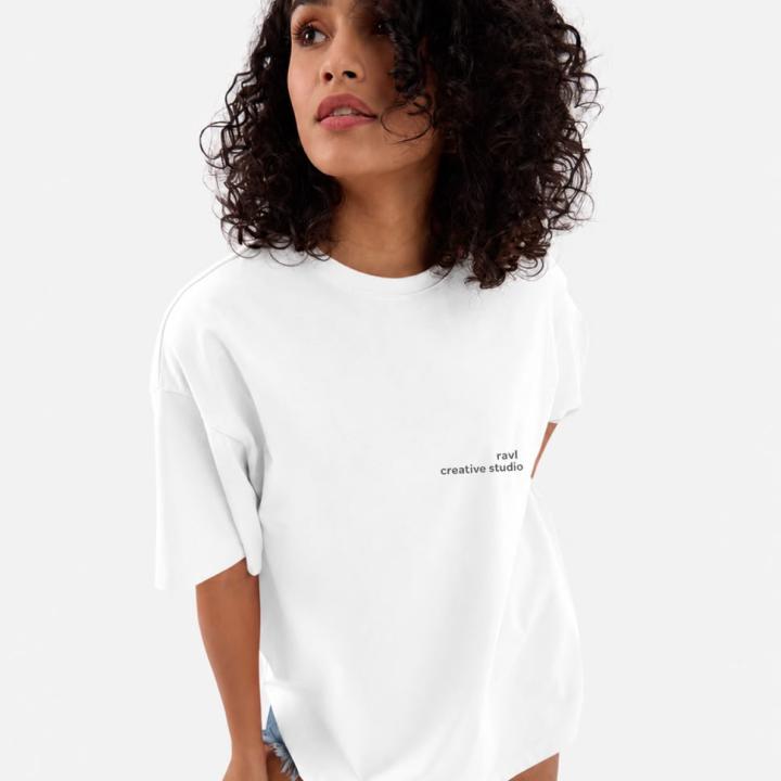 Boundless Art Flower oversized T-shirt White