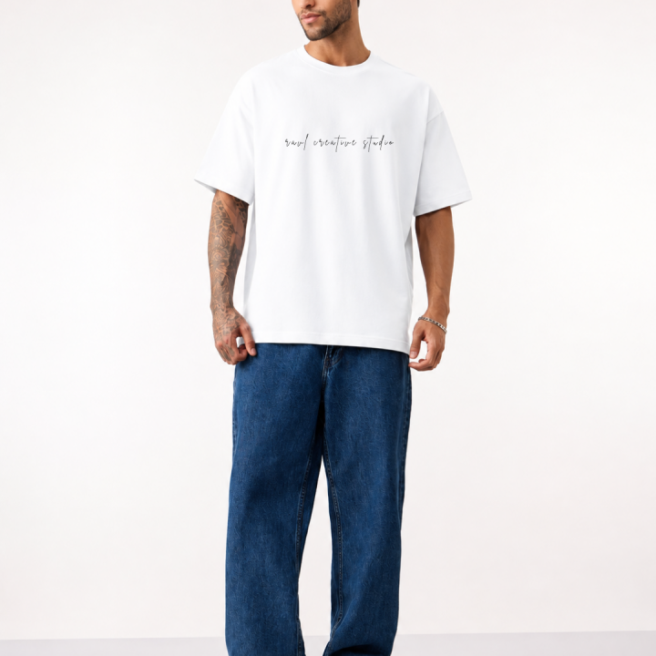Oversized Apocalyptic Rabbit Graphic T-Shirt