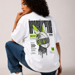 Oversized Apocalyptic Rabbit Graphic T-Shirt