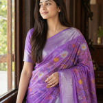 Lavender Linen Cotton Saree