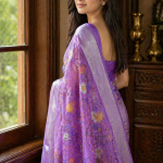 Lavender Linen Cotton Saree
