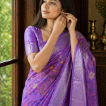 Lavender Linen Cotton Saree