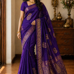 Royal Violet Silk Cotton Saree