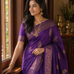 Royal Violet Silk Cotton Saree