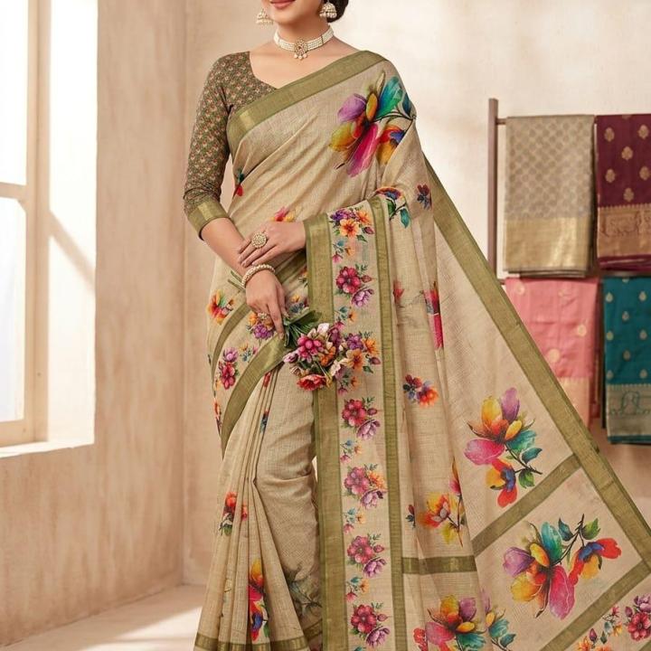Golden Blossom Kota Cotton Saree