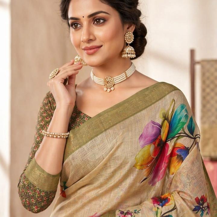 Golden Blossom Kota Cotton Saree