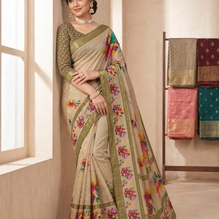 Golden Blossom Kota Cotton Saree