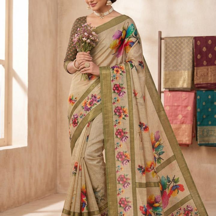 Golden Blossom Kota Cotton Saree
