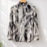 Abstract Print Shirt - Charcoal Black