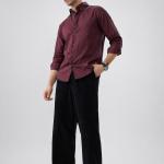 Classic Burgundy Wine Button-Down Shirt