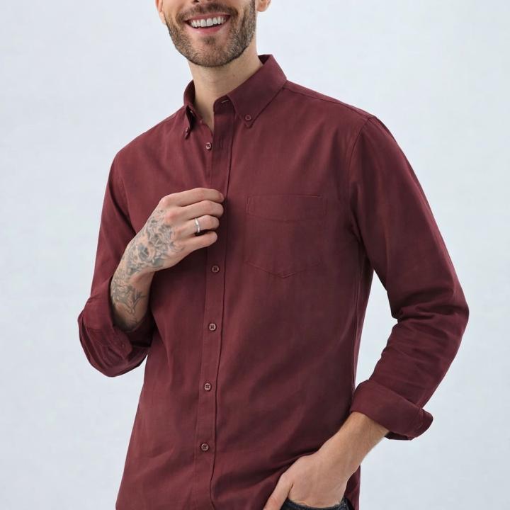 Classic Maroon Shirt - Button Down