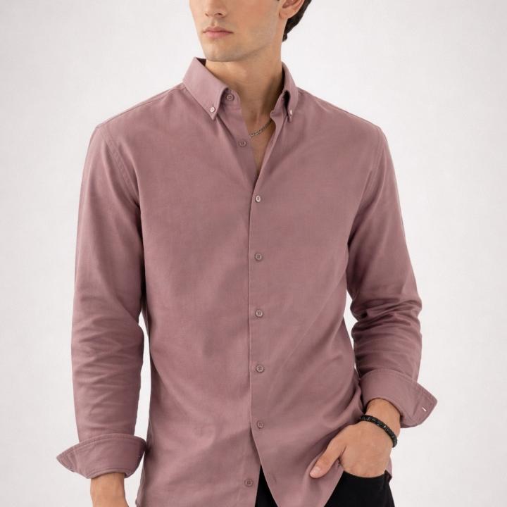 Dusty Rose poly oxford Shirt  - Button Down
