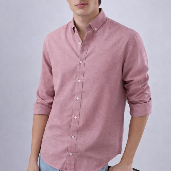 Premium Linen Button Down Shirt – Dusty Rose