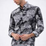 Monochrome Abstract Print Shirt - Button Down