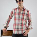 Coral Pink Chekerd Shirt - Oxford