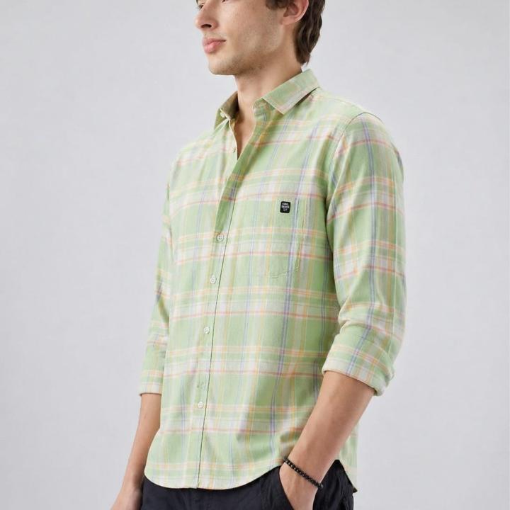 Pastel Green Checkered  Shirt