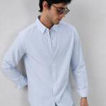 Light Blue Pinstripe  Shirt Button-Down