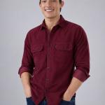 Burgundy Baby Corduroy Shirt - Dual Pocket