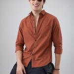Rust Orange Micro Print Shirt