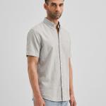 Light Grey Solid Casual Half Sleeve Shirt