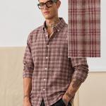 Relaxed Fit Maroon Checkered Casual Shirt