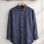 Premium Linen Shirt – Slate Blue