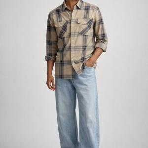 Dual Pocket Checked  Shirt
