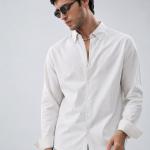 Classic Ivory Stripe Button-Down Shirt