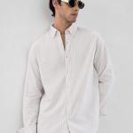 Classic Ivory Stripe Button-Down Shirt