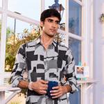 Monochrome Abstract Geometric Shirt