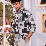 Monochrome Abstract Geometric Shirt